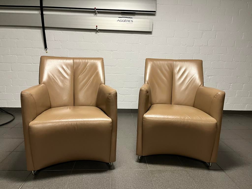 Leolux fauteuils Zeer goede staat, Minder dan 75 cm, Leer, Ophalen of Verzenden, Zo goed als nieuw
