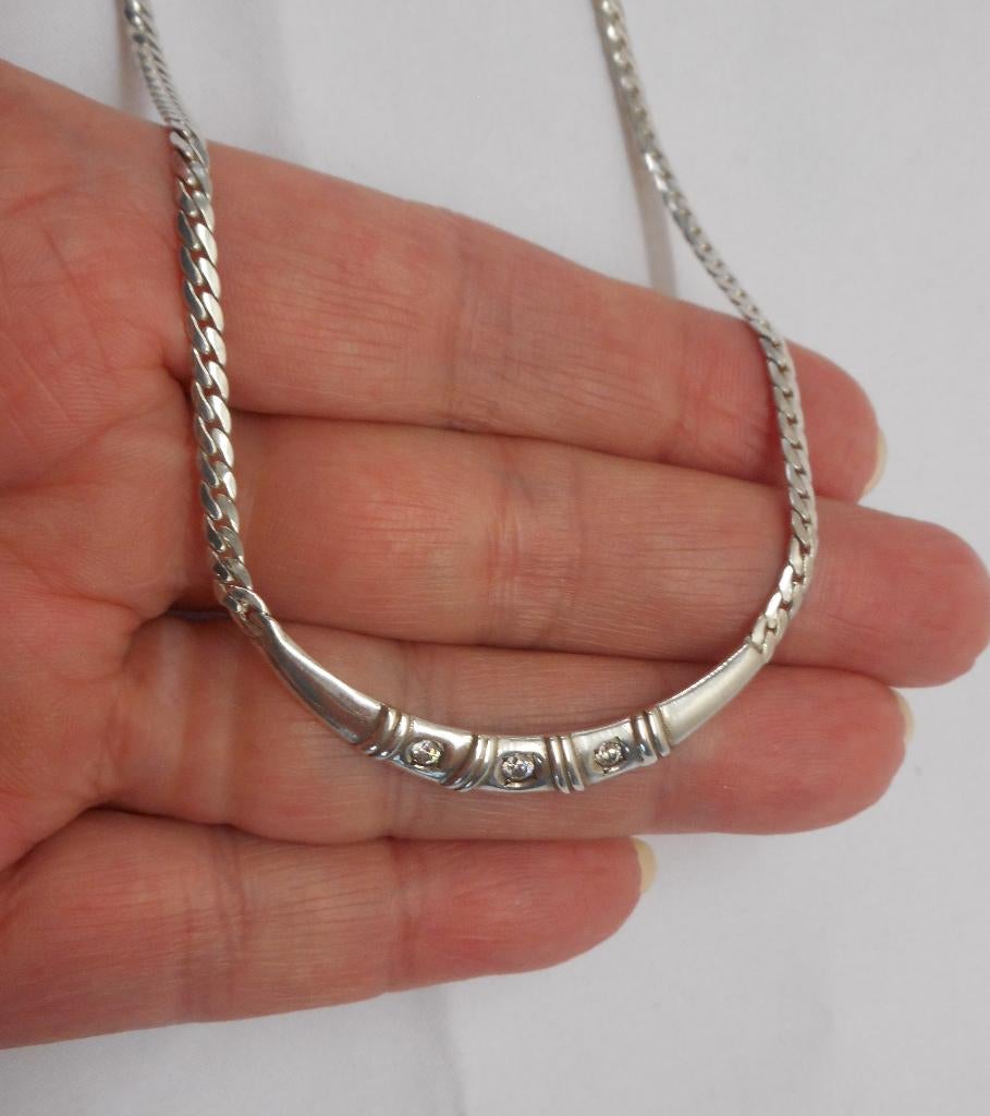 Zilveren vintage collier Friedrich Binder nr.1781, Sieraden, Tassen en Uiterlijk, Kettingen, Met hanger, Verzenden, Zo goed als nieuw