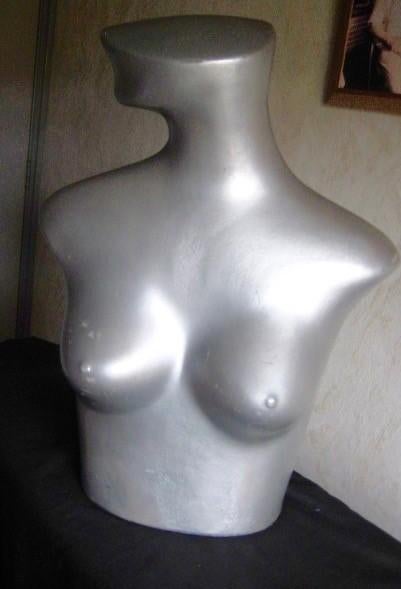 'PASPOP METAALGRIJS KLEURIGE DAMES BUSTE ,, Ophalen of Verzenden, Zo goed als nieuw, Paspop