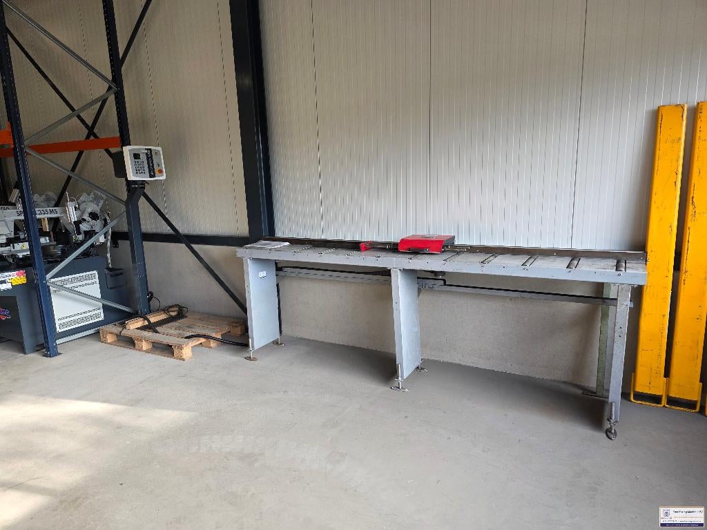 Powerstop MPS 3m lengteaanslag elektrisch met rollenbaan, Ophalen, Gebruikt, 70 mm of meer, Afkortzaag