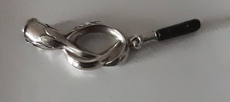 19 -eeuws zilver burgermeesters pijpje - bruidegomspijpje, Ophalen of Verzenden, Gebruikt, (Water)pijp