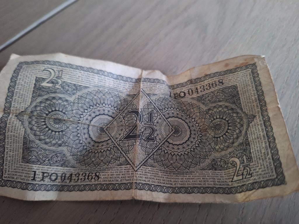 2,5 gulden uit aug 1949, Ophalen, 2½ gulden, Los biljet
