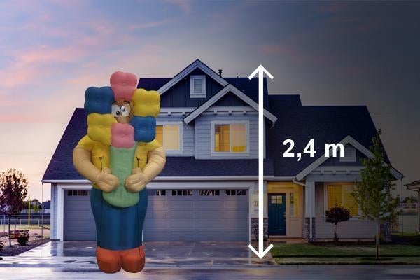 Opblaasbare man met bloemen te huur, landelijke bezorging mo, Ophalen of Verzenden, Zo goed als nieuw, Abraham of Sarah