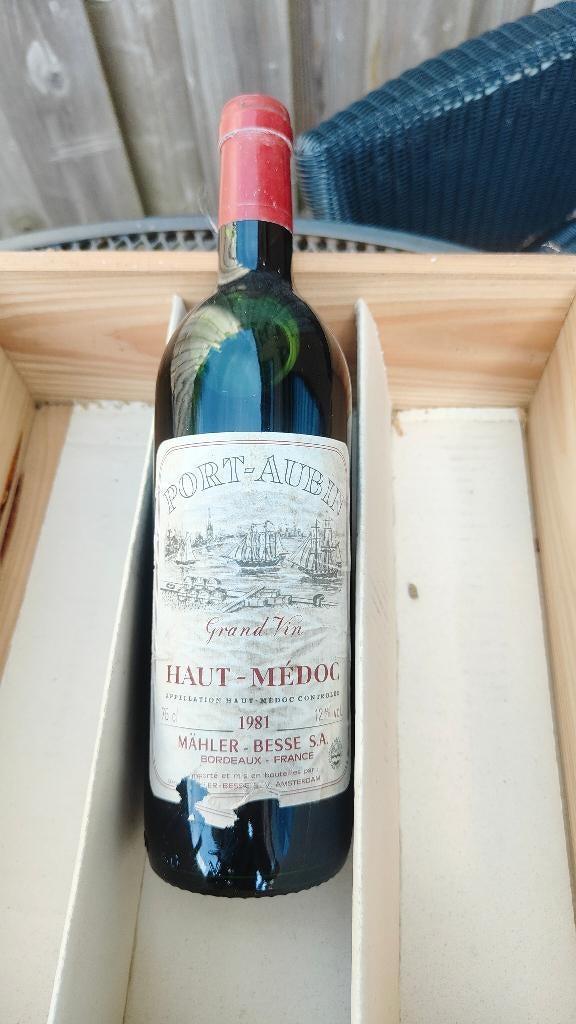 Mähler-Besse Port Aubin Haut-Médoc 1981, Verzamelen, Wijnen, Frankrijk, Nieuw, Ophalen of Verzenden, Rode wijn
