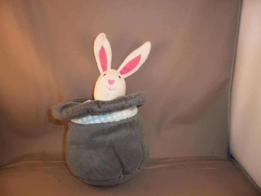 ikea konijn leka in hoed muziek grijze met gestipte blauwe, Kinderen en Baby's, Speelgoed | Knuffels en Pluche, Ophalen of Verzenden