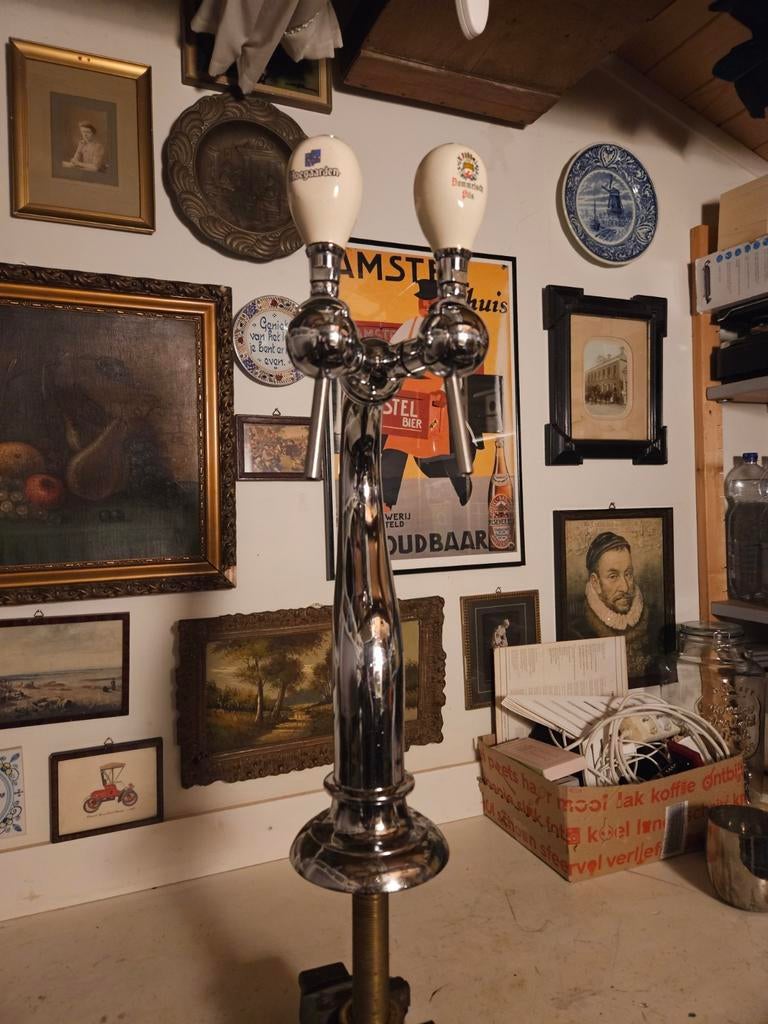 Twee Ossehoorn dubbel kraans tapzuil,, Ophalen of Verzenden, Gebruikt, Overige merken