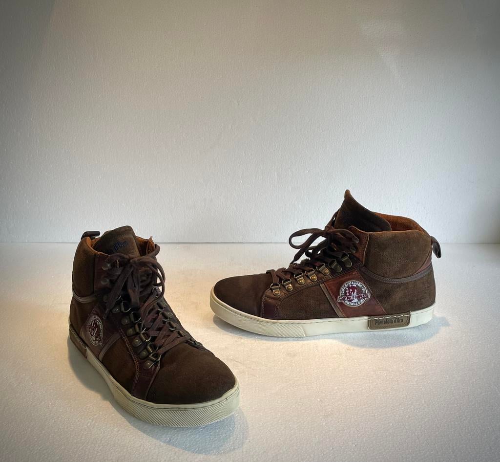 Pantofola ‘D Oro design comfort schoenen sneakers bruin 45, Bruin, Ophalen of Verzenden, Zo goed als nieuw, Veterschoenen