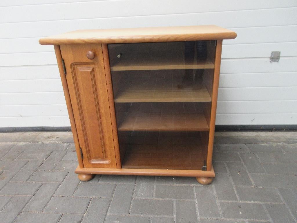 lichteiken televisiekastjes met planken en rookglas, Huis en Inrichting, Ophalen, Gebruikt, 50 tot 100 cm, Minder dan 100 cm