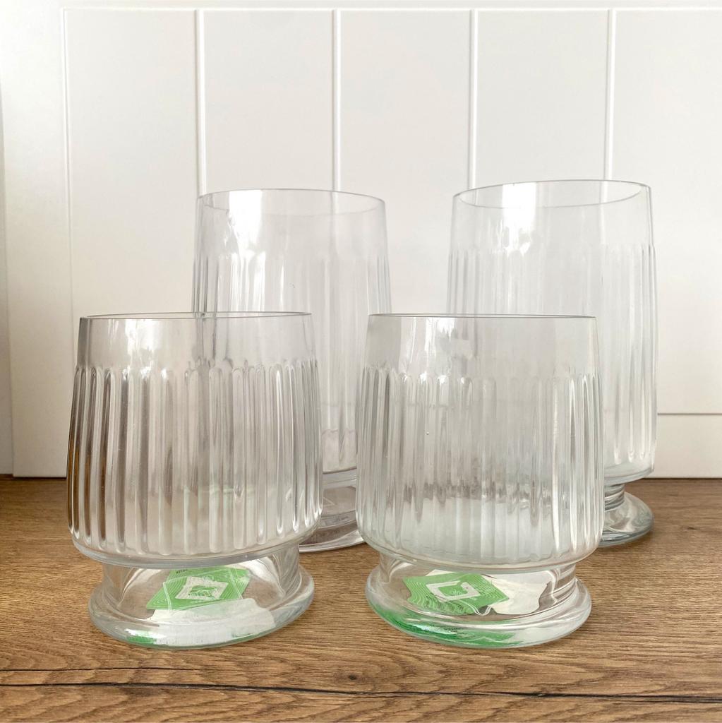 Riviera Maison Glazen windlichten Set van 4 stuks, Ophalen of Verzenden, Zo goed als nieuw