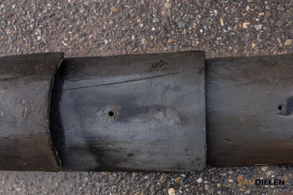 Antieke nokvorsten grijs blauw gesmoord 35 stuks, Steen of Klei, Zo goed als nieuw, 15 m² of meer, Dakpannen