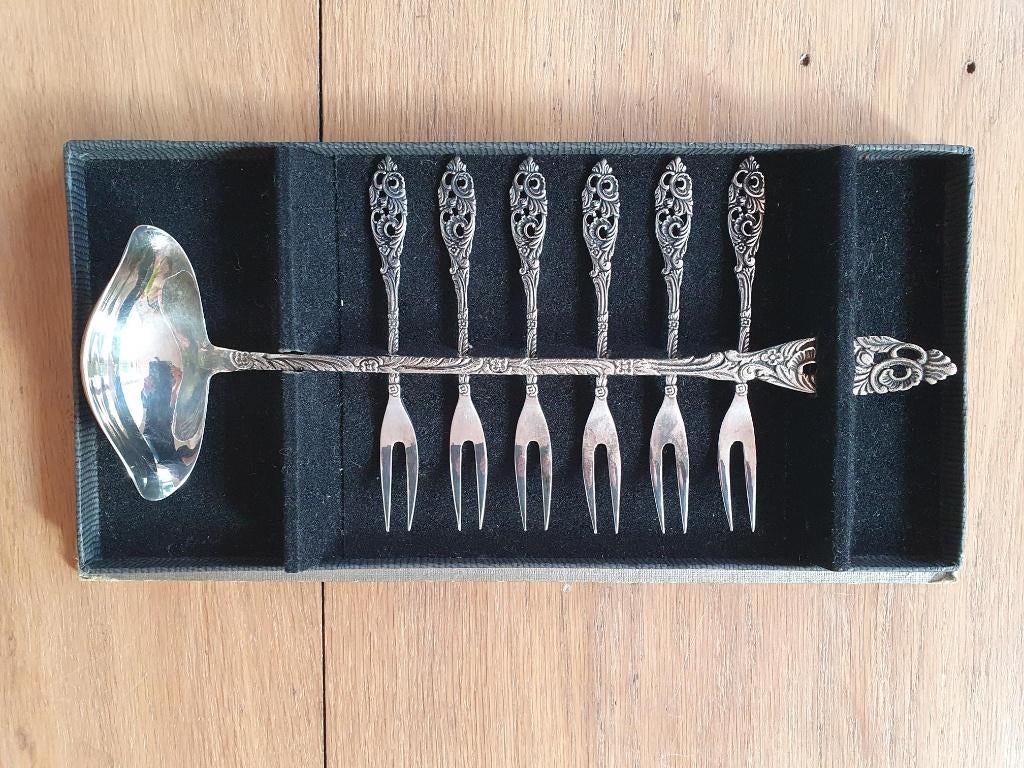 Oud verzilverd bowl bestek (Gero 90), Ophalen of Verzenden