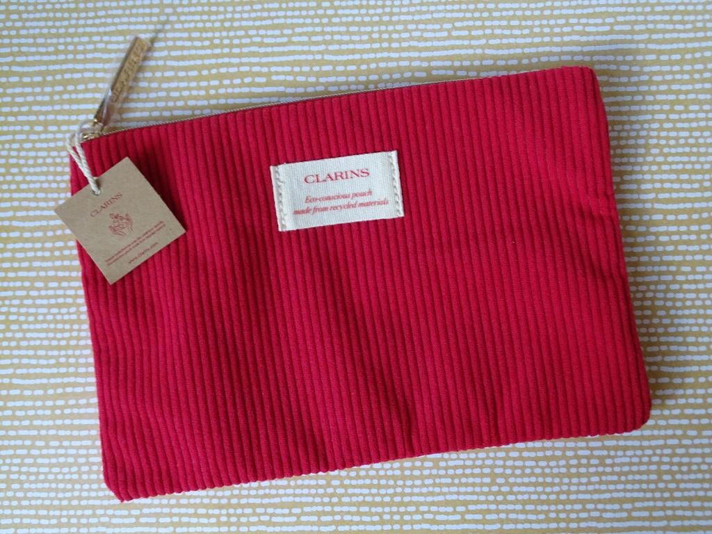 Clarins toilettas rood gestreept (wit label), Sieraden, Tassen en Uiterlijk, Toilettassen, Ophalen of Verzenden, Nieuw, Rood, Dame