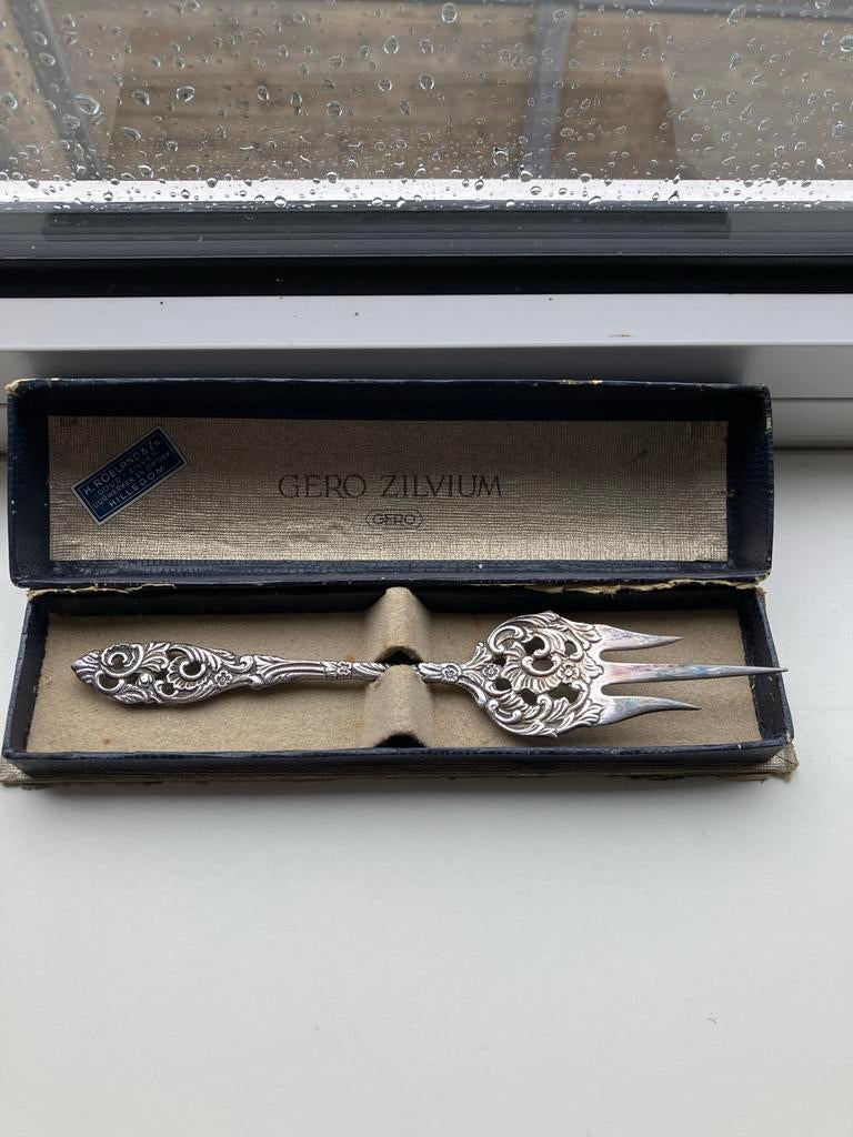 Gero Zilvium verzilverd Vork/Prikker in Originele Doos, Ophalen of Verzenden