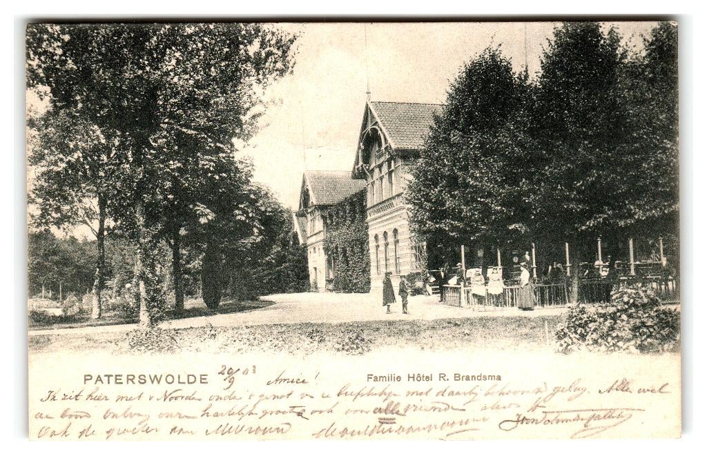 Paterswolde, Familie Hôtel R. Brandsma, Verzamelen, Verzenden, Voor 1920, Gelopen, Drenthe
