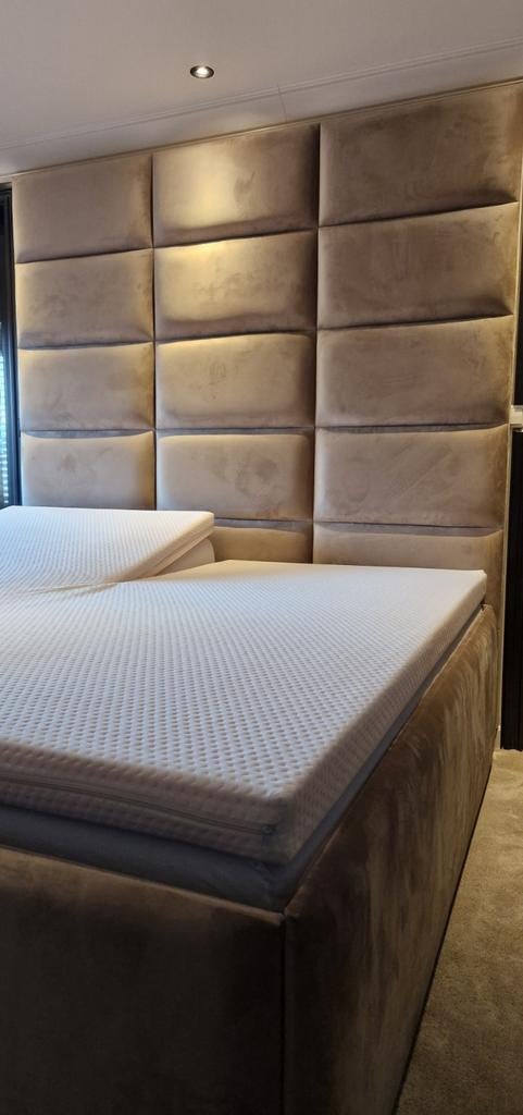 Split Topper 180x200 9cm dik HR 40, Verstelbaar, Wit, Ophalen of Verzenden, 180 cm