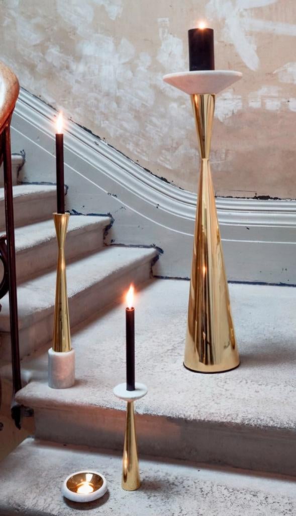 Tom Dixon kandelaar. Brass & stone, Ophalen, Overige kleuren, Brons of Koper, Zo goed als nieuw