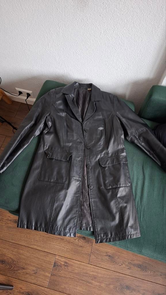 Zwarte leren jas maat M/L, Kleding | Heren, Onbekend, Zwart, Overige maten, Ophalen of Verzenden