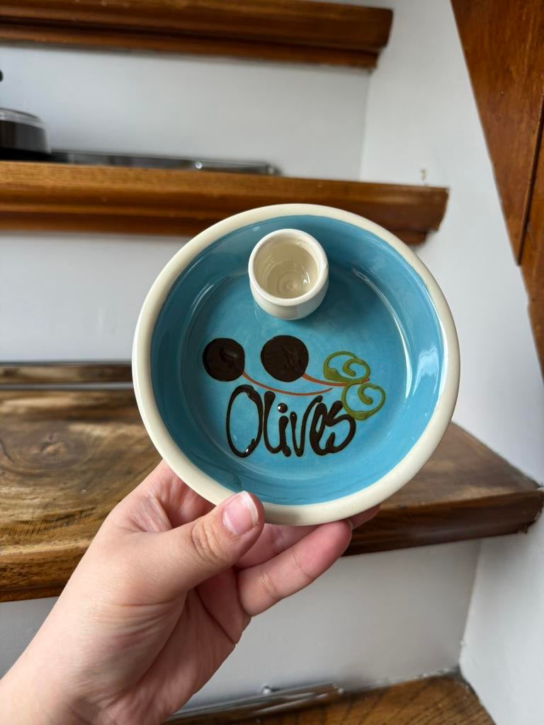 Olijven schaaltje blauw, Huis en Inrichting, Ophalen of Verzenden, Zo goed als nieuw, Overige stijlen, Schaal of Schalen