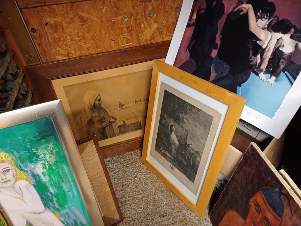 Partij schilderijen en tekeningen - 24 stuks, Ophalen