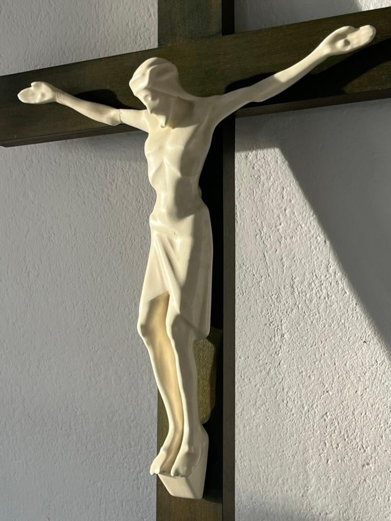 Art Deco Crucifix Plateelbakkerij Zuid-Holland Plazuid, Ophalen of Verzenden