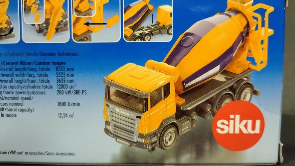 Scania betonmixer 1:87 H0 Siku 1896 Pol, Hobby en Vrije tijd, SIKU, Ophalen of Verzenden, Bus of Vrachtwagen, Schlittenbacherstrasse 60 Lüdenscheid