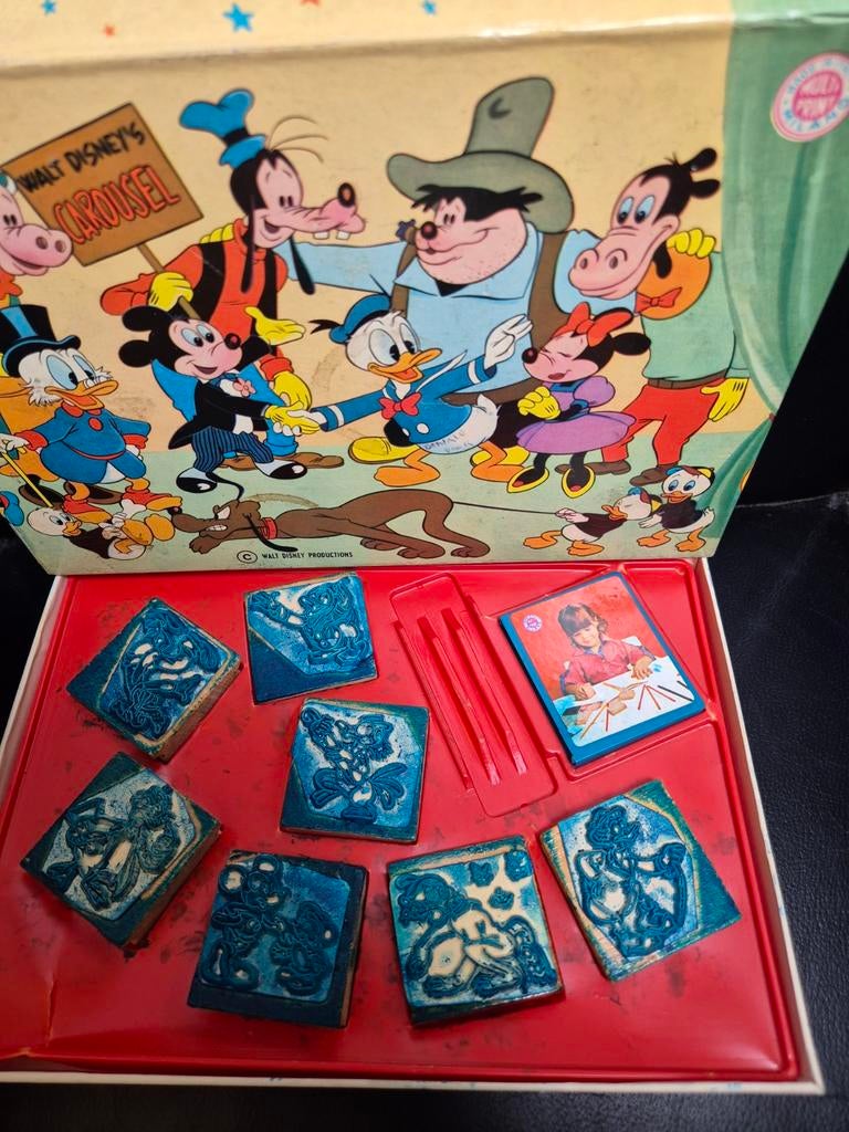 Vintage Walt Disney's Carousel Stempelset, Ophalen of Verzenden, Mickey Mouse, Gebruikt, Beeldje of Figuurtje