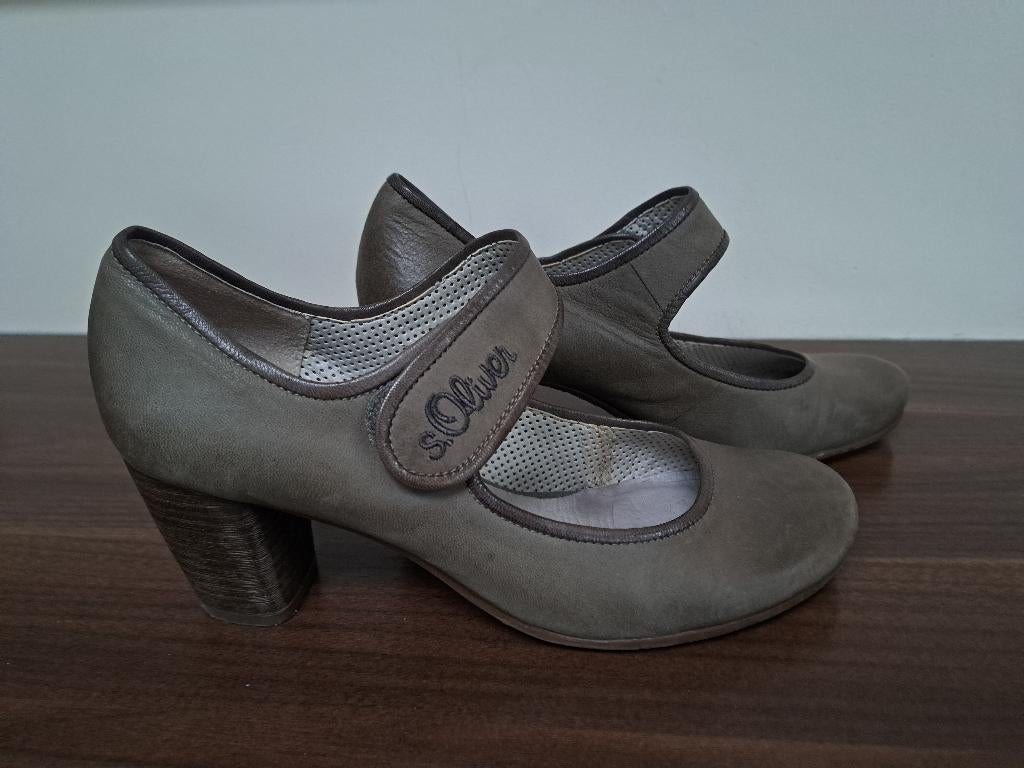 S. Oliver grijze schoenen met hakje, maat 40, Zo goed als nieuw, Schoenen met hoge hakken, Grijs, S. OLIVER