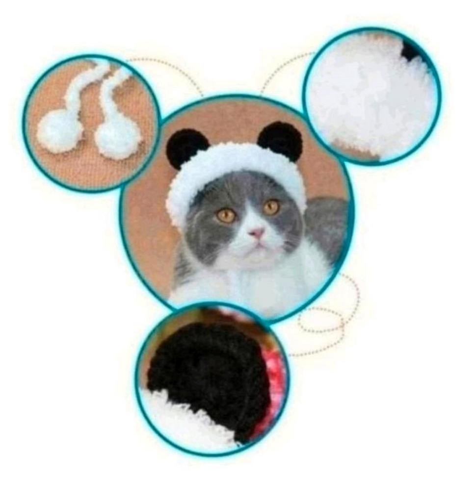 Panda muts oorwarmers kat of kleine hond maat M. Nieuw, Ophalen of Verzenden, Nieuw