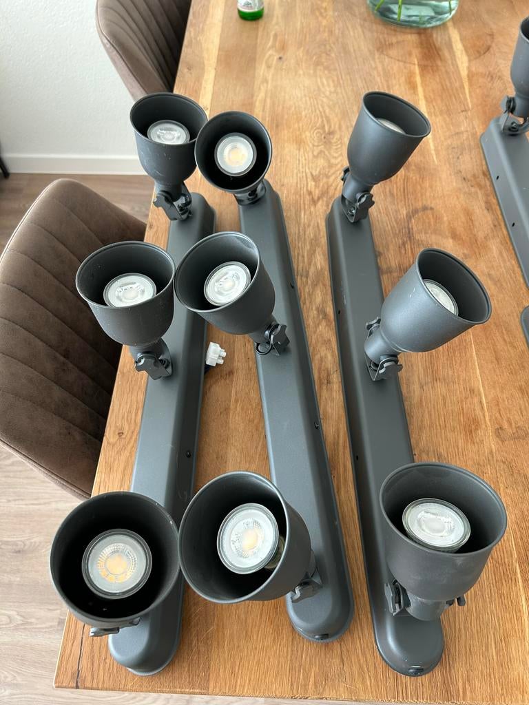 Zwarte plafondrails met spots IKEA, Ophalen, Gebruikt, Metaal of Aluminium, Led