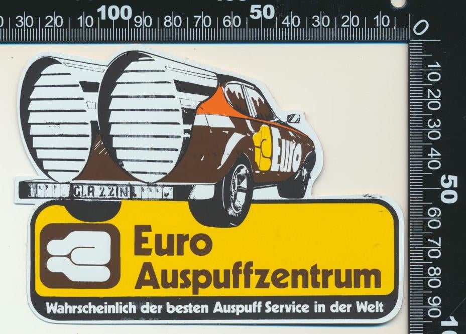 Sticker: Euro Auspuffzentrum, Ophalen of Verzenden, Zo goed als nieuw, Bedrijf of Vereniging