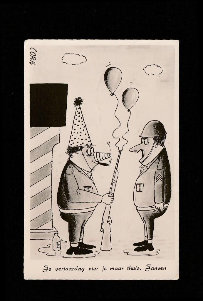 Cor Hoekstra (CORK) ik sta op wacht soldaat, Verzenden, 1960 tot 1980, Gelopen, Overige thema's