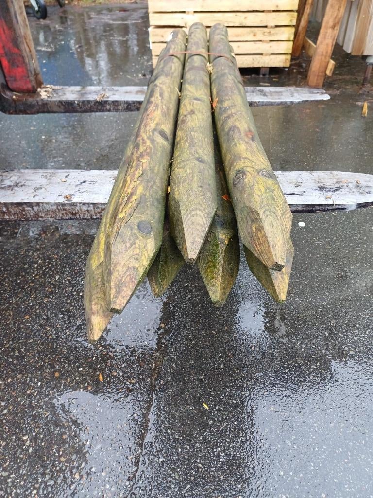 palen onbehandeld, gefreesd, punt en kruin 150Ø8 nr. 661, Ophalen, Zo goed als nieuw, Minder dan 180 cm, Palen