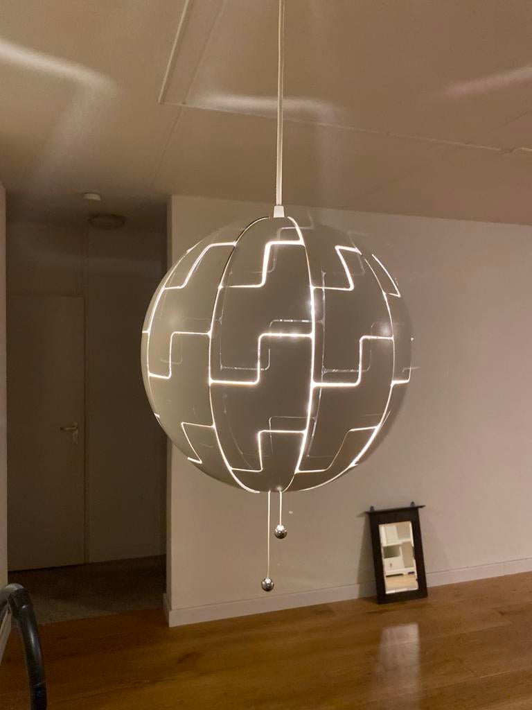 Witte uittrekbare hanglamp, Ophalen, Zo goed als nieuw, Kunststof, 50 tot 75 cm
