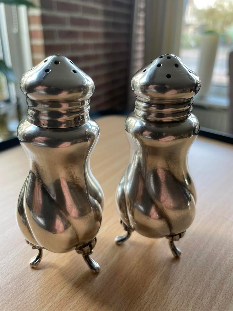 925 Zilveren peper en zout stel, Ophalen of Verzenden, Zilver