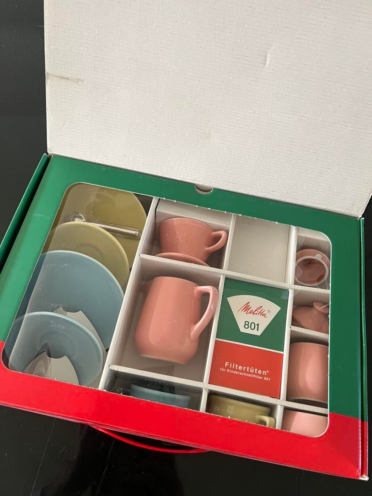 Mellita kinder servies reproductie pastel roze compleet, Ophalen of Verzenden