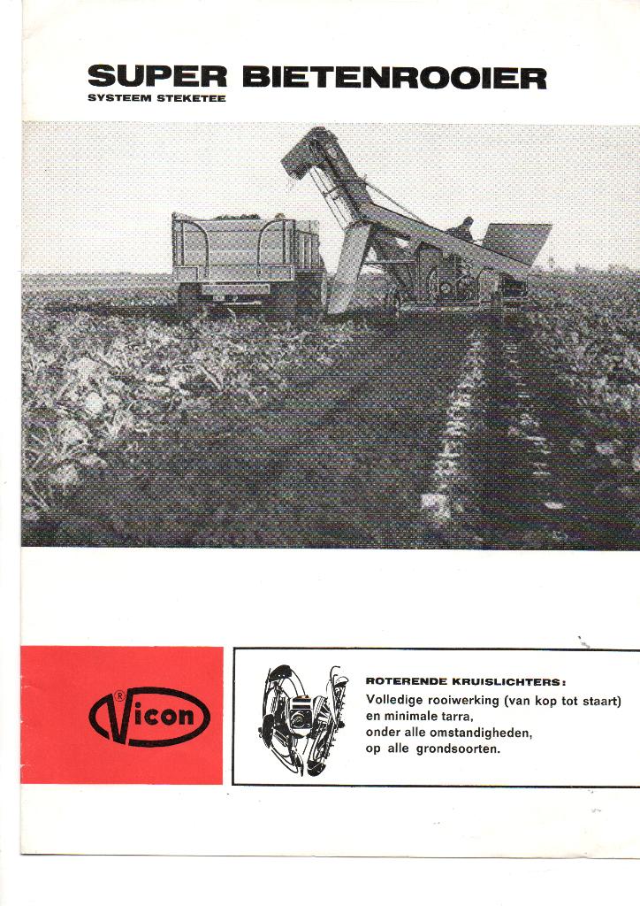 oude folder Vicon super bietenrooier tractor ., Ophalen of Verzenden, Zo goed als nieuw, Folder
