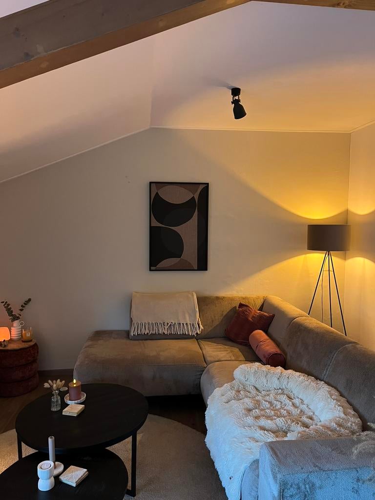 BY BOO Schilderij 90x60cm Japandi-linnenlook, Ophalen, 50 tot 75 cm, Zo goed als nieuw, Schilderij