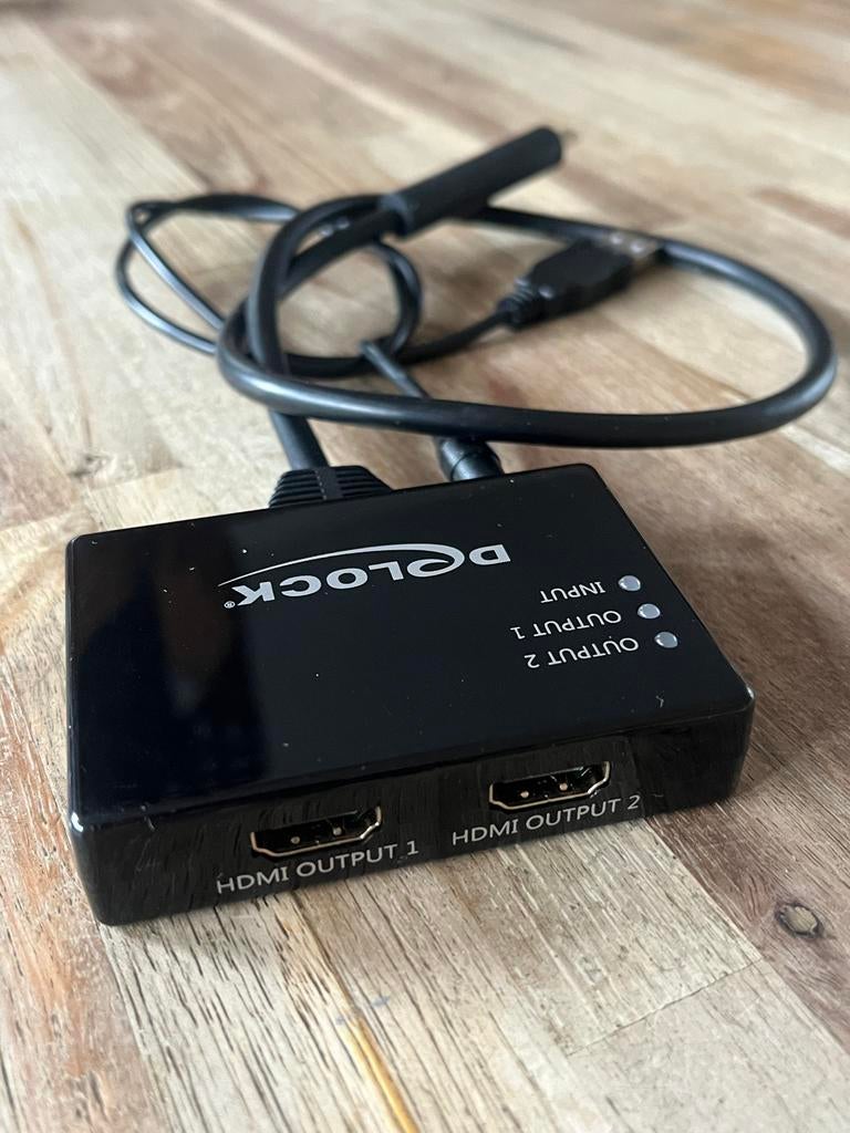 Delock HDMI splitter 1 naar 2 - 4K 30Hz, Audio, Tv en Foto, Audiokabels en Televisiekabels, Ophalen of Verzenden, Zo goed als nieuw