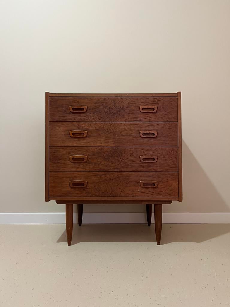 Vintage ladekast - Deens - jaren 60, Ophalen, Gebruikt, Vintage / Deens, 50 tot 100 cm