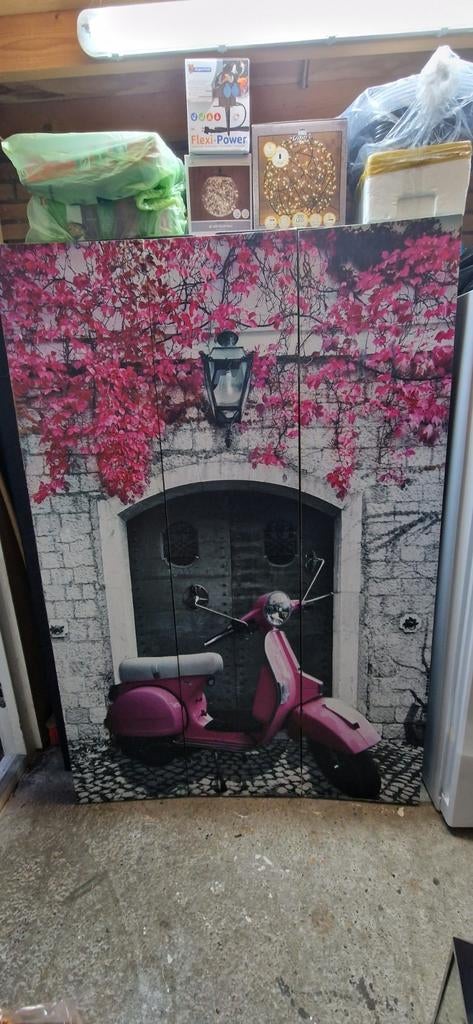 Tuin/kamerscherm 3-delig met Vespa print, Ophalen, Gebruikt