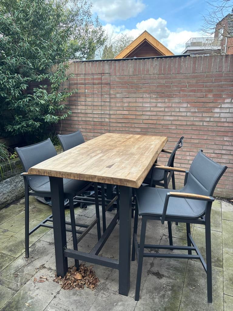 Hoge tuin set / tafel Tierra outdoor, Tuin en Terras, Ophalen, 4 zitplaatsen, Eettafel, Zo goed als nieuw