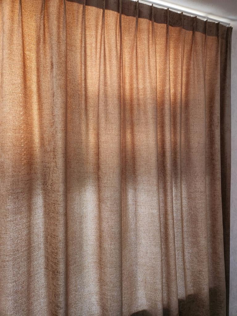 Overgordijnen, Ophalen of Verzenden, Beige, 150 tot 200 cm, 200 cm of meer