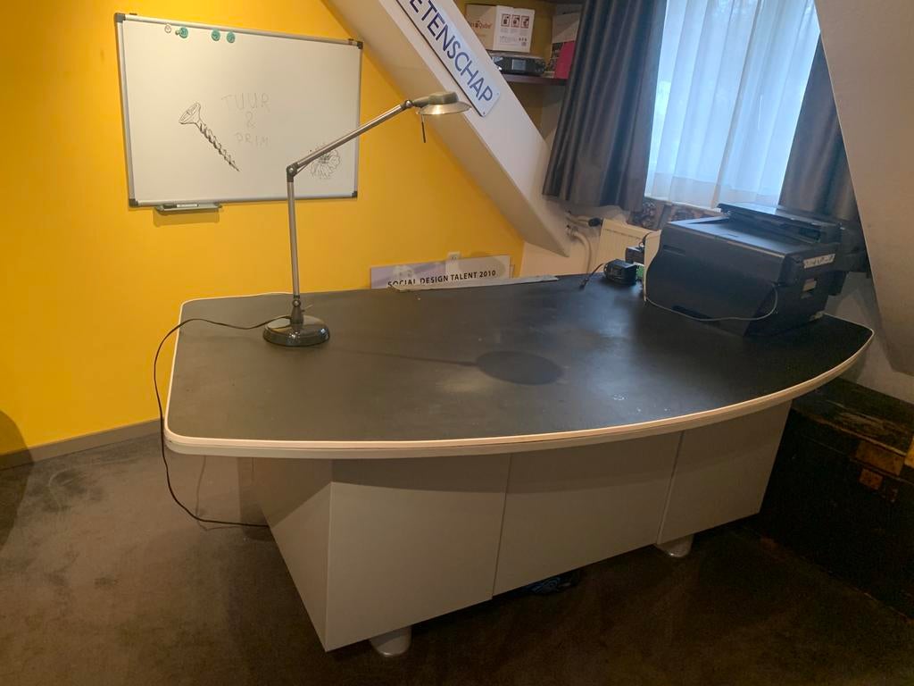 Vintage stalen “Strong Steel” directie bureau, Huis en Inrichting, Bureaus, Ophalen, Gebruikt