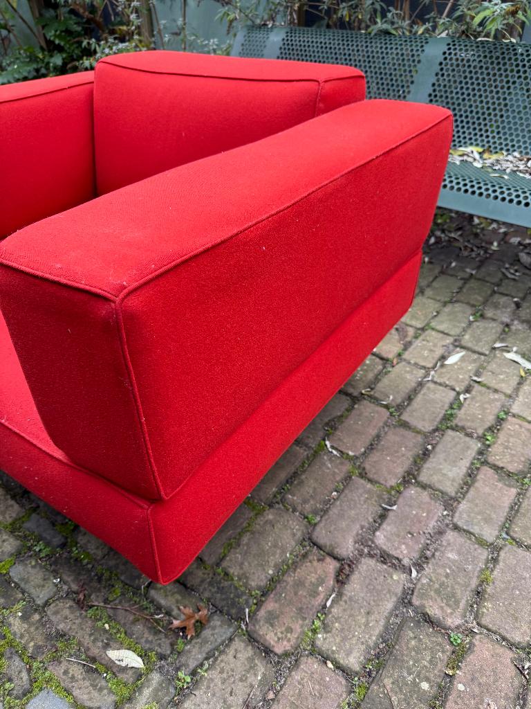2x Cassina Reef fauteuils draaibaar Italiaans Design, Ophalen, Overige materialen, 75 tot 100 cm, Zo goed als nieuw