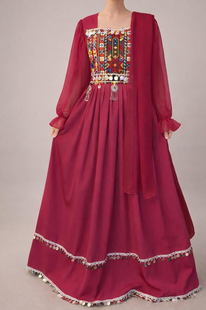 Afghaanse jurk free size roze, Maat 38/40 (M), Overige typen, Wattan Fashion, Nieuw