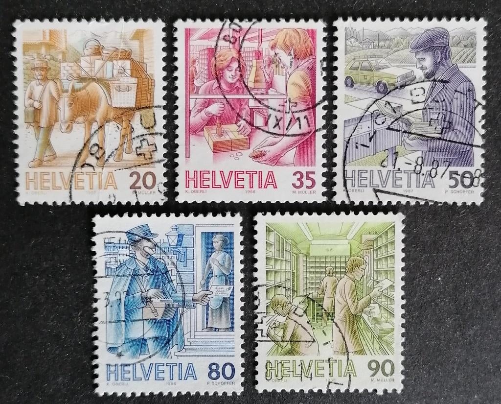 ZWITSERLAND - Postbezorging 1986/1987, Verzenden, Gestempeld