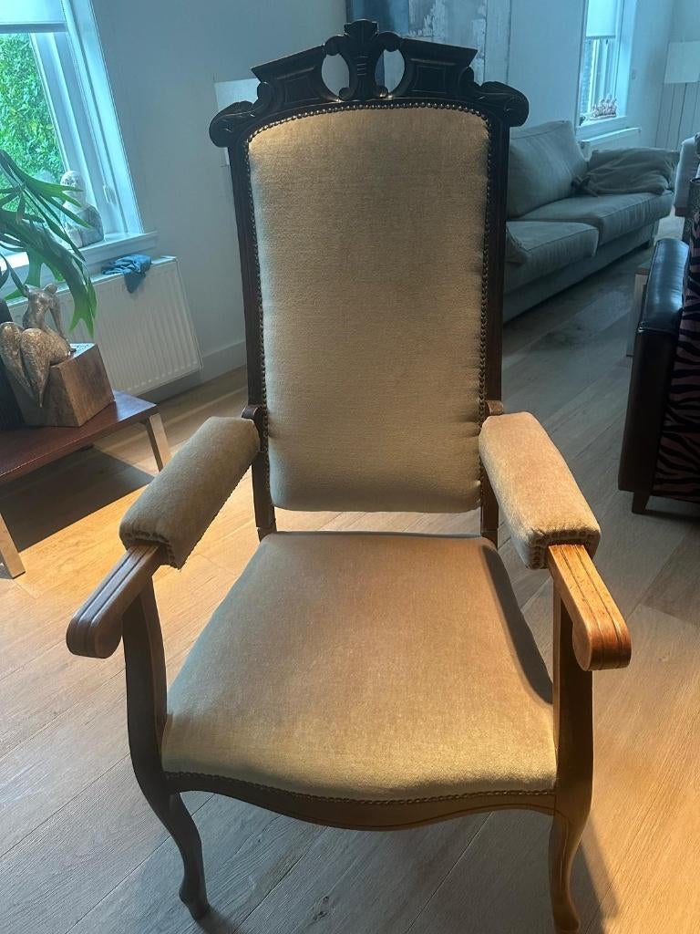 Te koop: Antieke verstelbare stoel, Antiek en Kunst, Antiek | Meubels | Stoelen en Banken, Ophalen