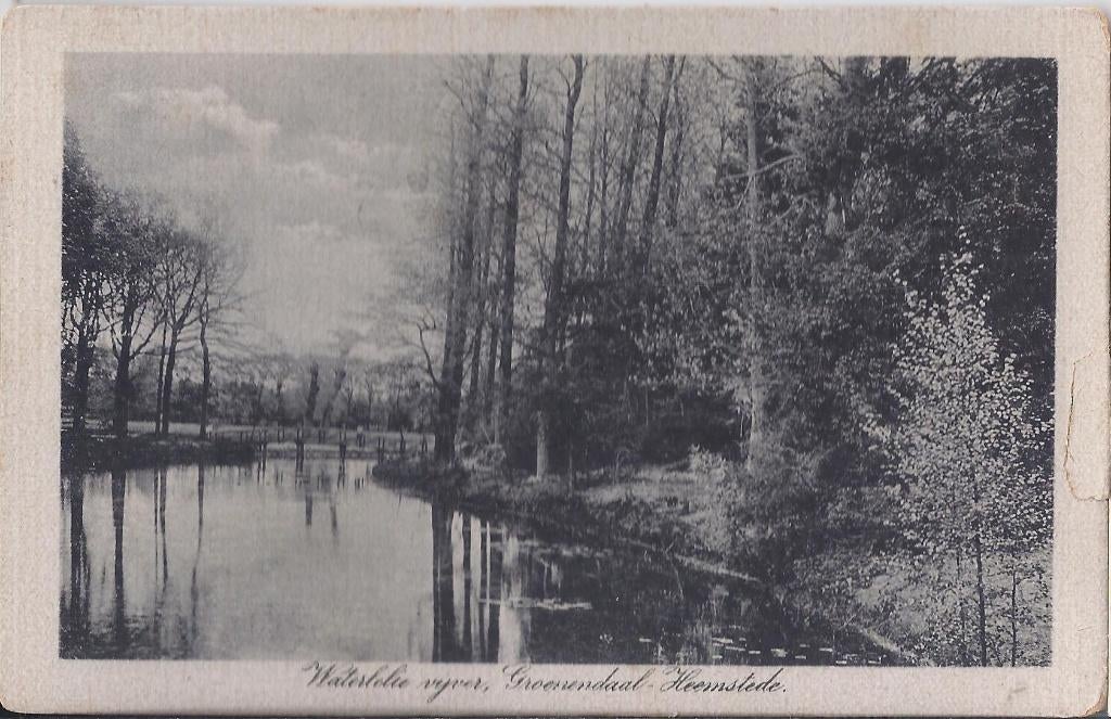 Heemstede groenendaal vijver oude ansichtkaart (8198 )-, Ophalen of Verzenden, 1980 tot heden, Gelopen, Noord-Holland