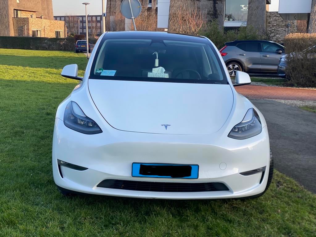 Tesla Model Y 2024 Wit, Auto's, Tesla, Automaat, Wit, Leder, Elektrisch