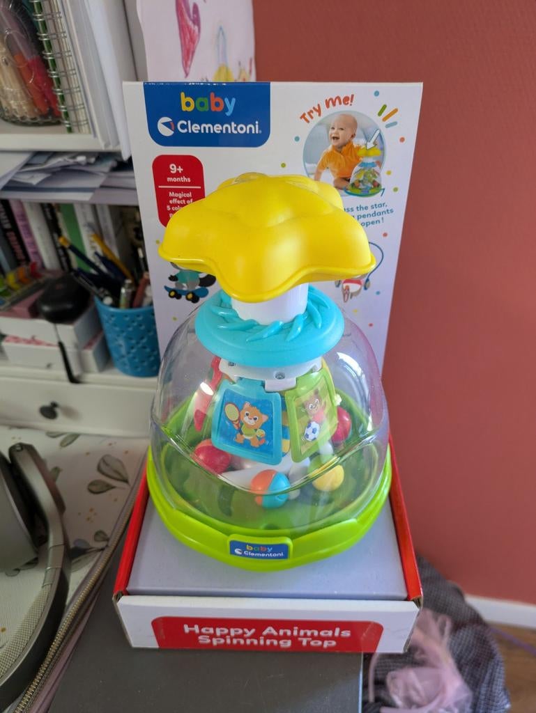 Baby Clementoni Happy Animals Spinning Top, Kinderen en Baby's, Speelgoed | Babyspeelgoed, Ophalen, Nieuw, Overige typen, Met geluid